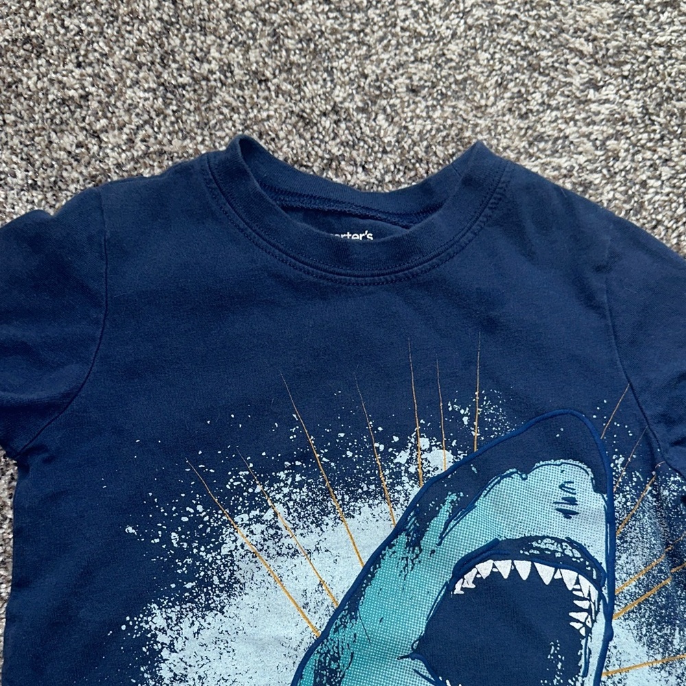 Carter's Navy Shark Splash Tee - Picture 5 of 7